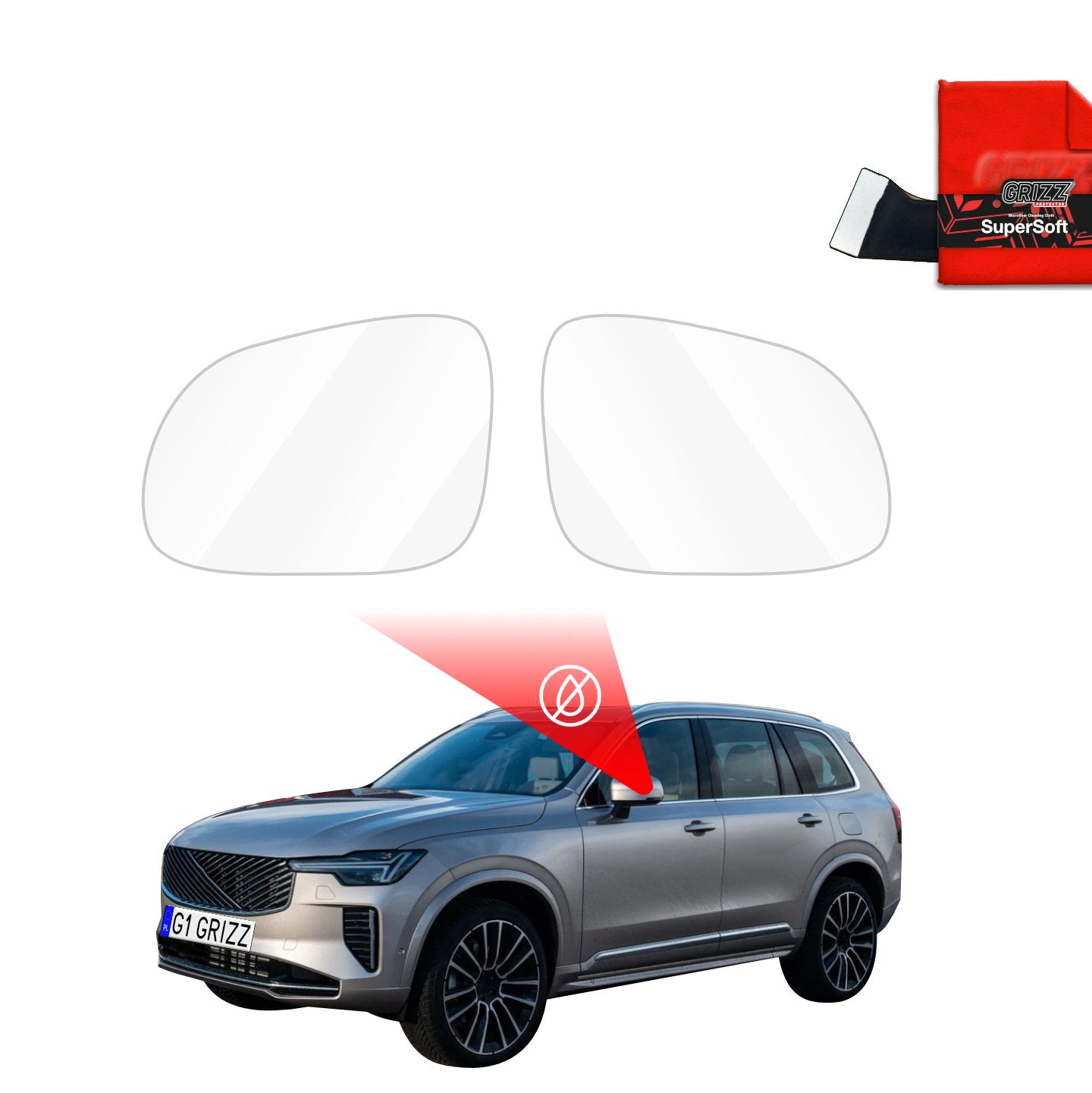Regenschutzfolie Grizz Protector für Außenspiegel - Volvo XC90 (2026)