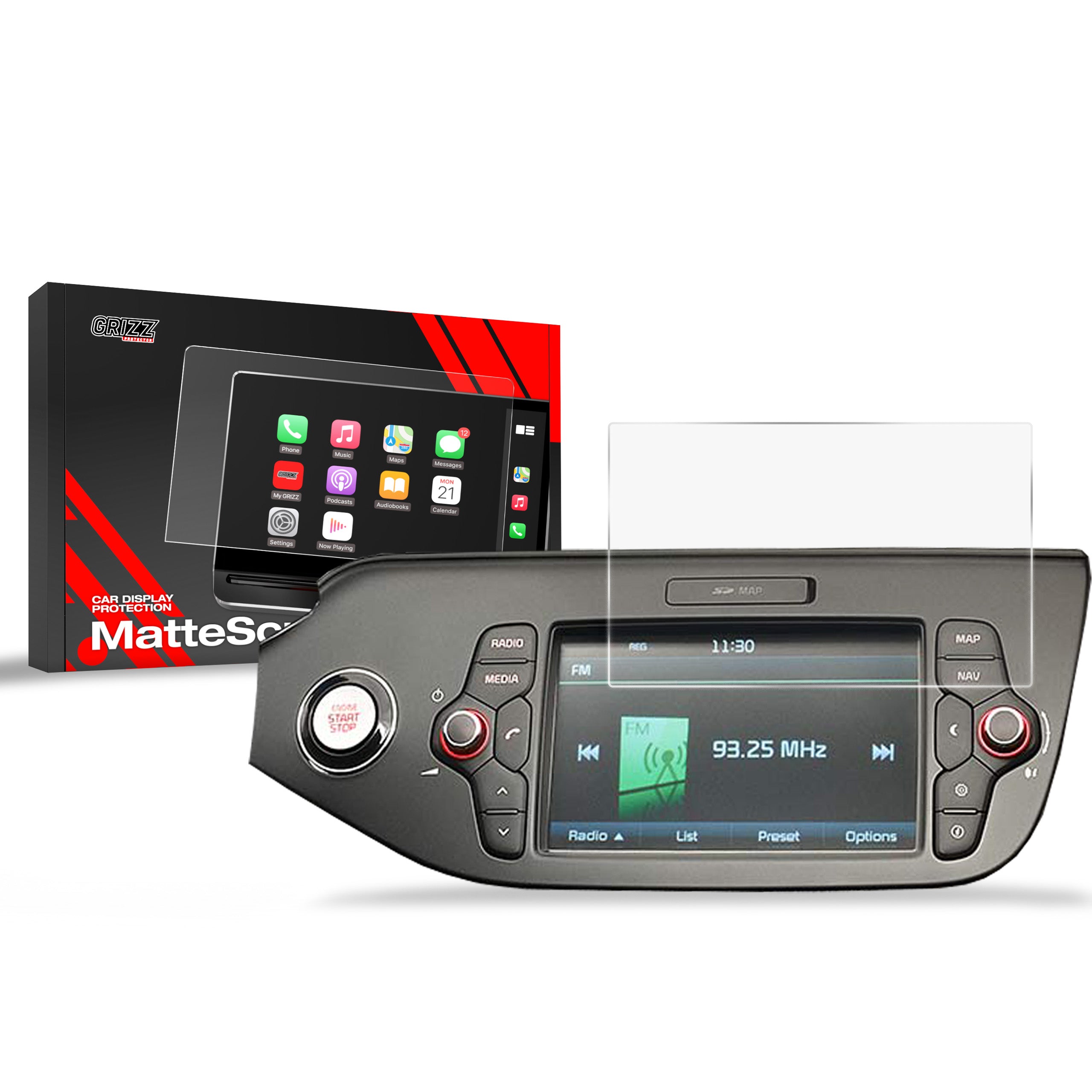 Matte Autodisplayfolie für Kia Ceed 2 (2015-2018), Grizz Protector