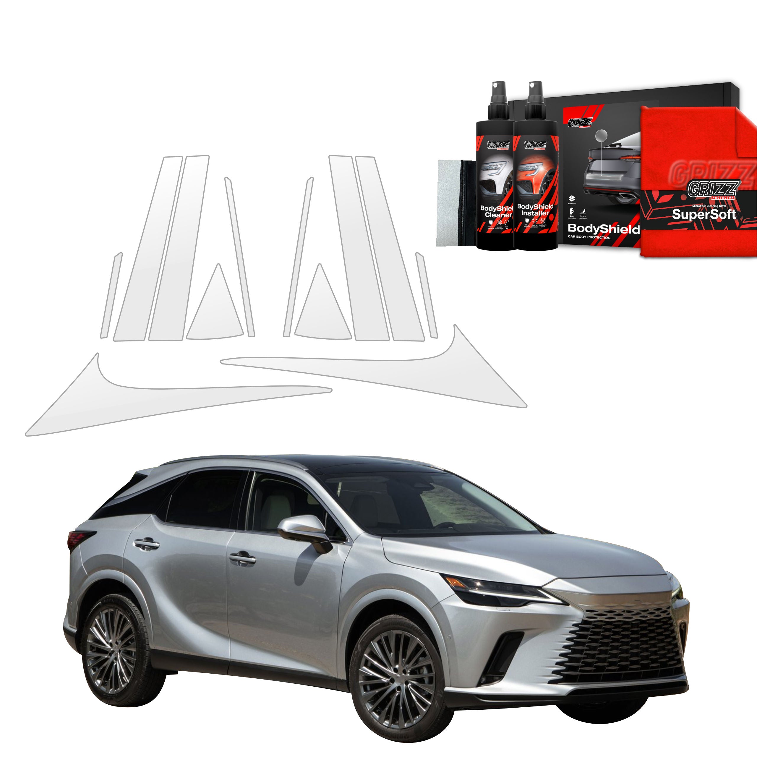 12in1 Schutzfolie Grizz Protector für A-B-C-Säule - Lexus RX 350h (2022-2026)