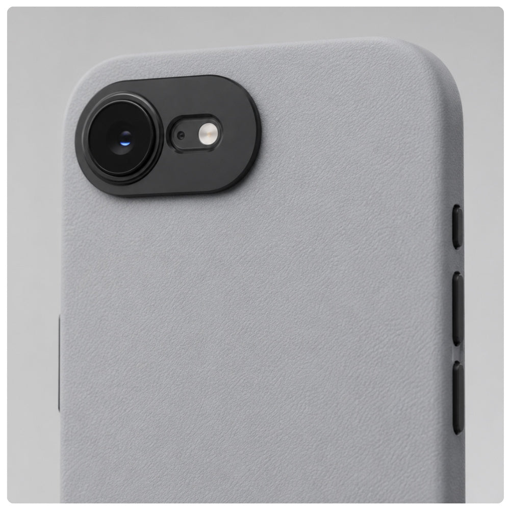 Handyhülle YAXO Leather Gear Slim Case MagSafe für iPhone 17e, grau (2/12)