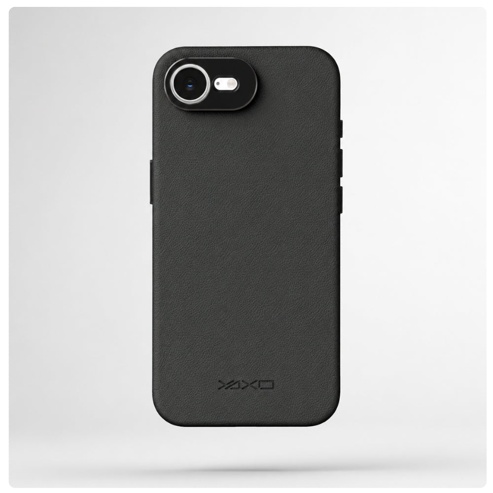 Handyhülle YAXO Leather Gear Slim Case MagSafe für iPhone 17e, schwarz (4/12)