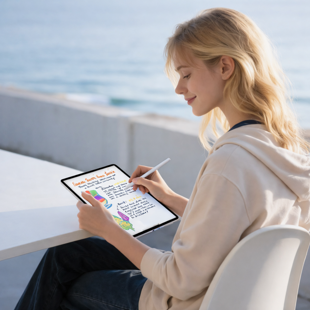 Schutzfolie mit Positionierungsrahmen ESR Paper Feel für Apple Air 13 M4 M3 M2, Transparent
