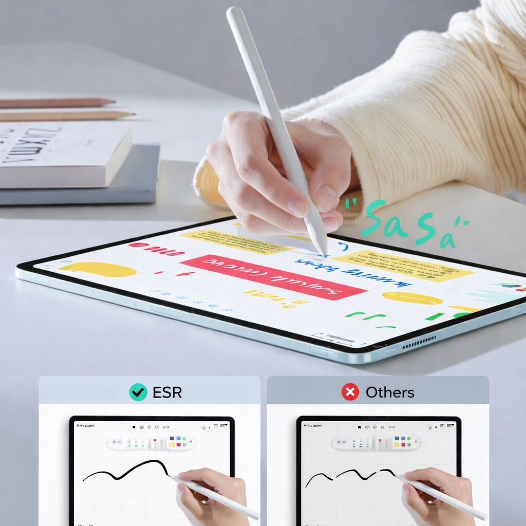 Schutzfolie mit Positionierungsrahmen ESR Paper Feel für Apple Air 13 M4 M3 M2, Transparent