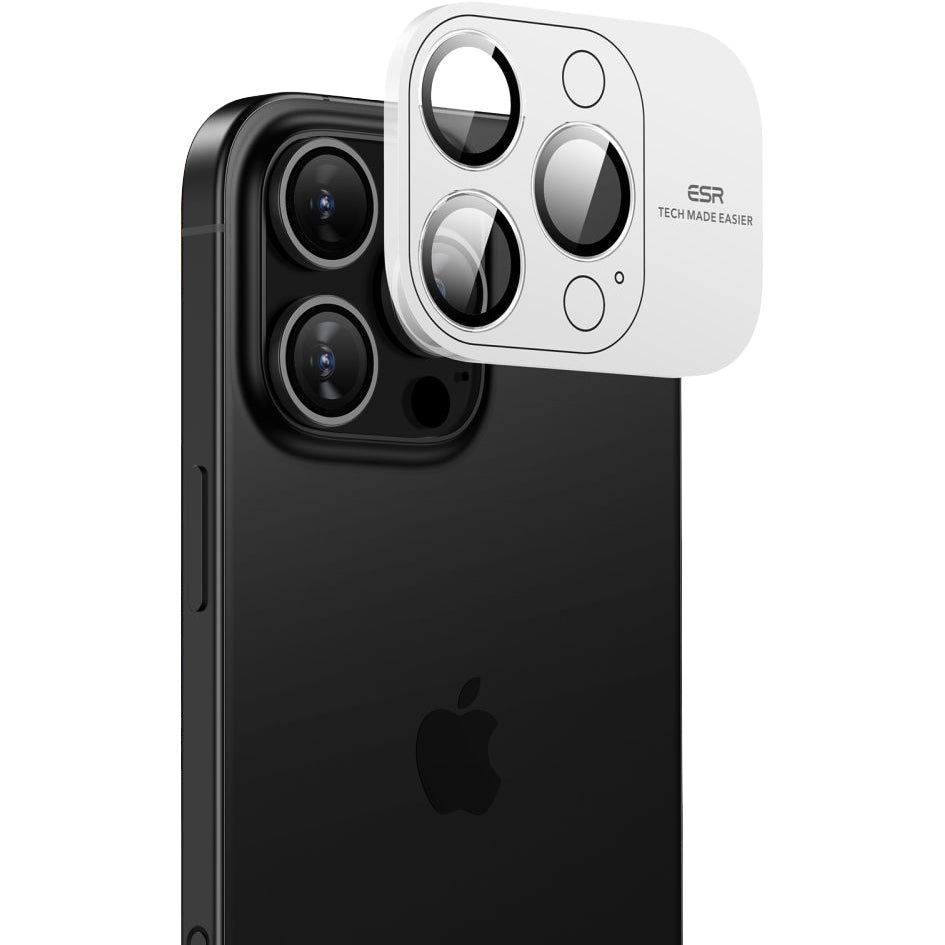 Kameraglas für iPhone 17 Pro Max / 17 Pro / 16 Pro Max / 16 Pro, ESR Armorite Camera Protector, Transparent mit schwarzen Rahmen