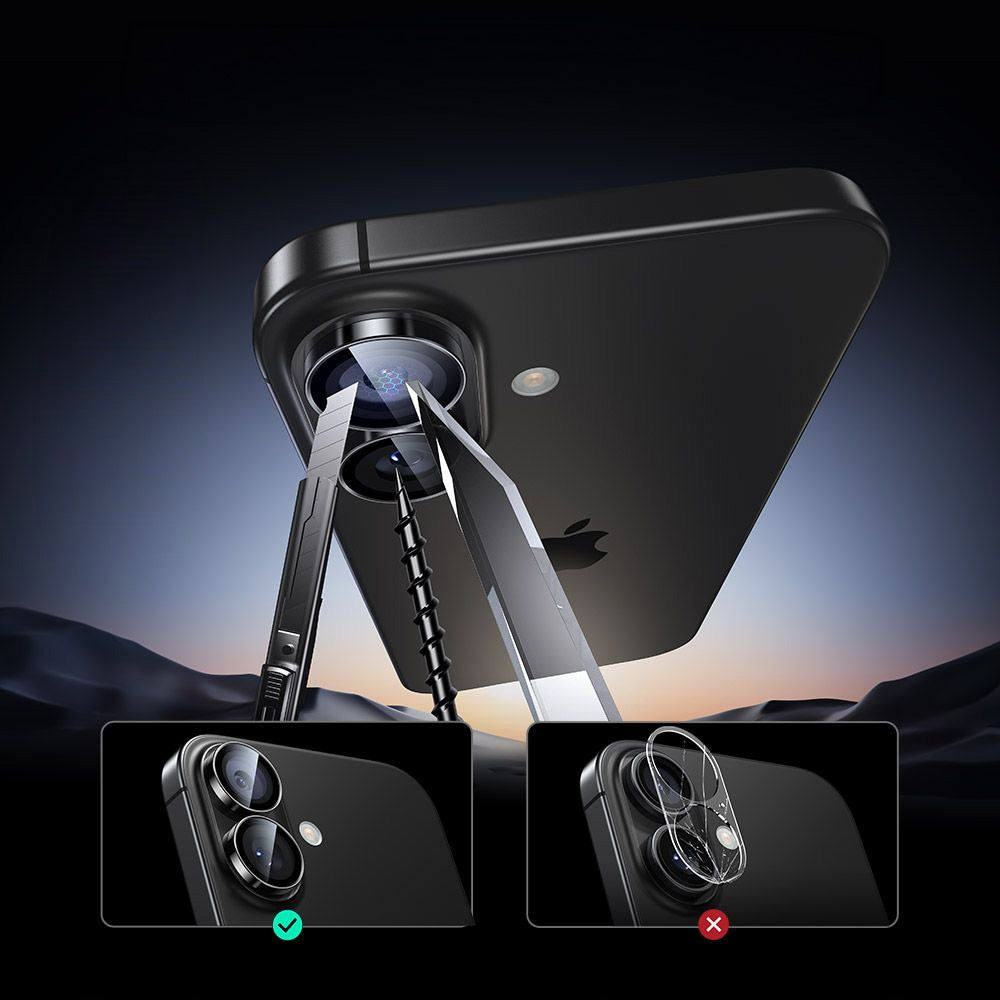 Kameraglas für iPhone 17 / 16 Plus / 16, ESR Armorite Camera Protector, Schwarz