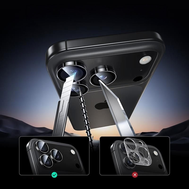 Kameraglas für iPhone 17 Pro / Pro Max / 16 Pro / Pro Max, ESR Armorite Camera Protector, Schwarz