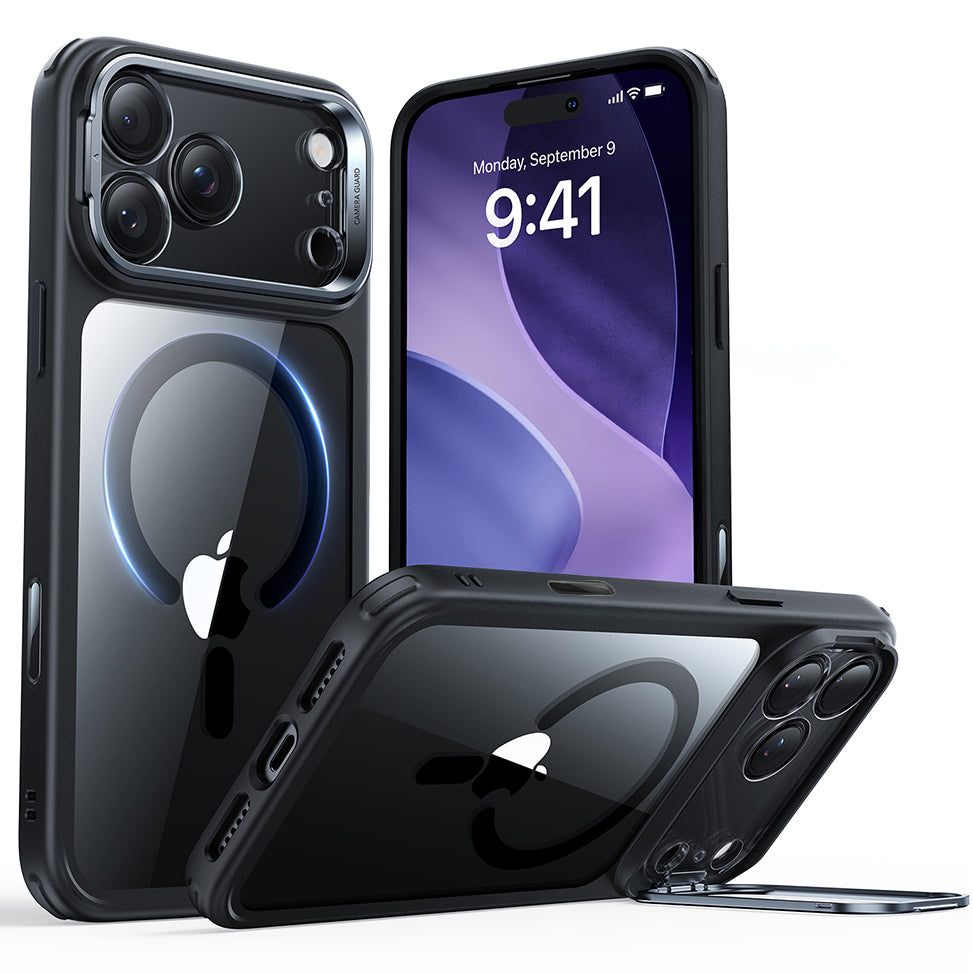 Handyhülle für iPhone 17 Pro Max, ESR Classic Hybrid mit MagSafe, Schwarz / Transparent