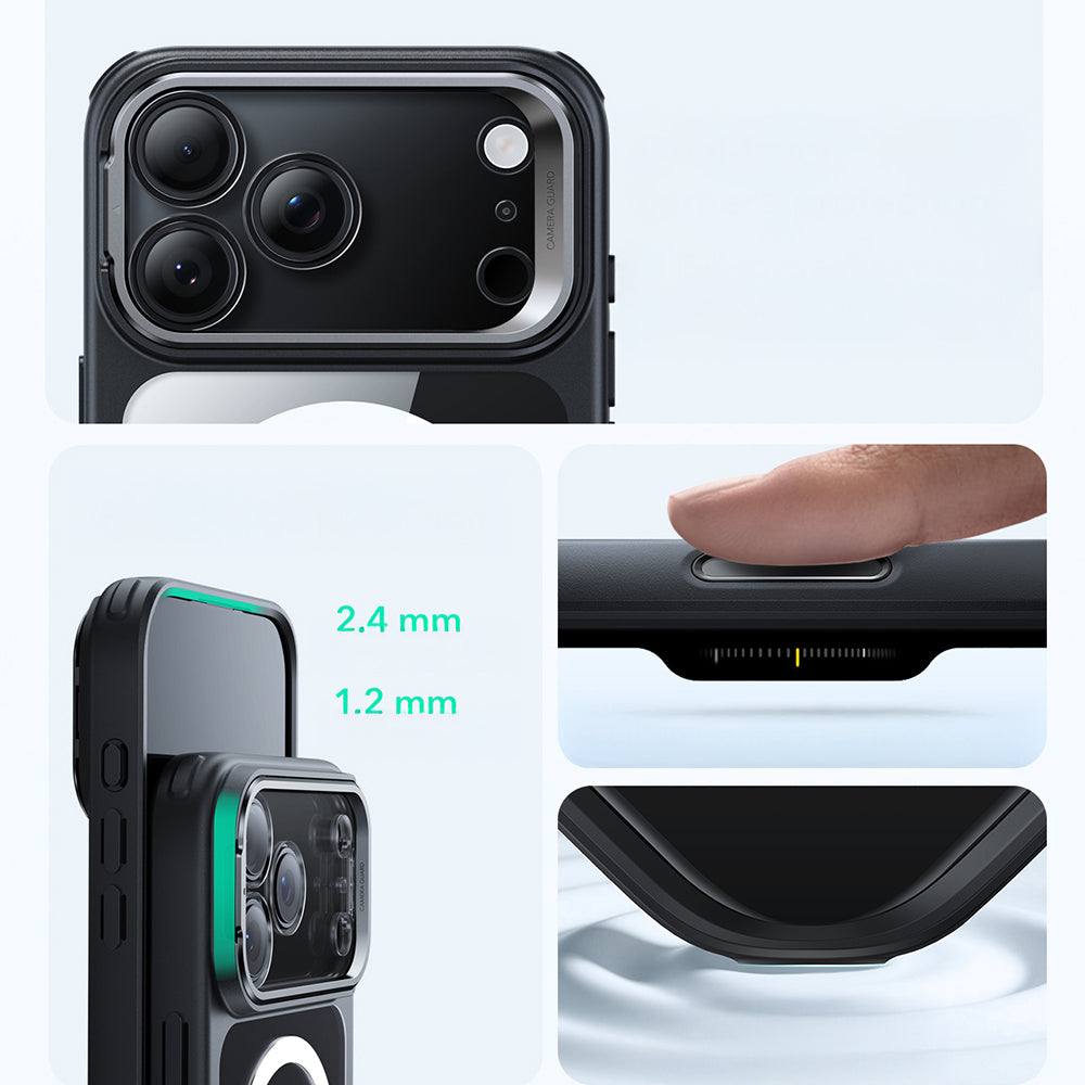 Handyhülle für iPhone 17 Pro Max, ESR Classic Hybrid mit MagSafe, Schwarz / Transparent