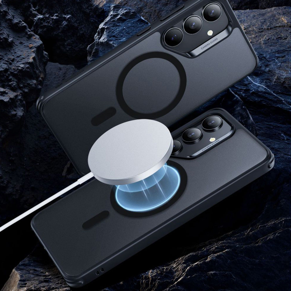 Handyhülle für Galaxy S25 Plus für MagSafe, ESR Classic Hybrid Halolock, Durchscheinend-Schwarz