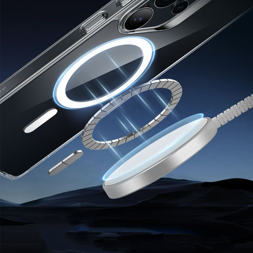 Handyhülle für Galaxy S25 Ultra für MagSafe, ESR Classic Hybrid Halolock, Transparent-Weiß