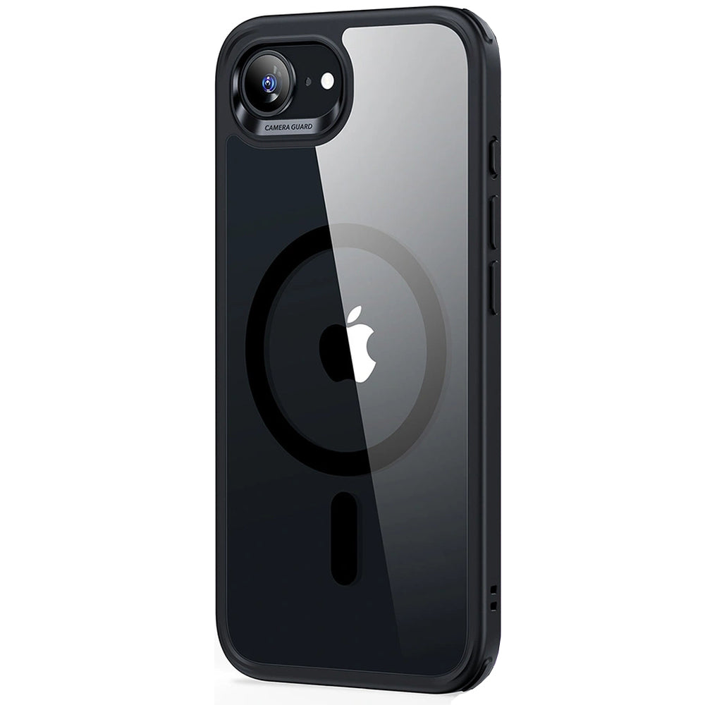 Handyhülle für iPhone 17e / 16e, ESR Classic Hybrid Halolock mit MagSafe, Transparent-schwarz