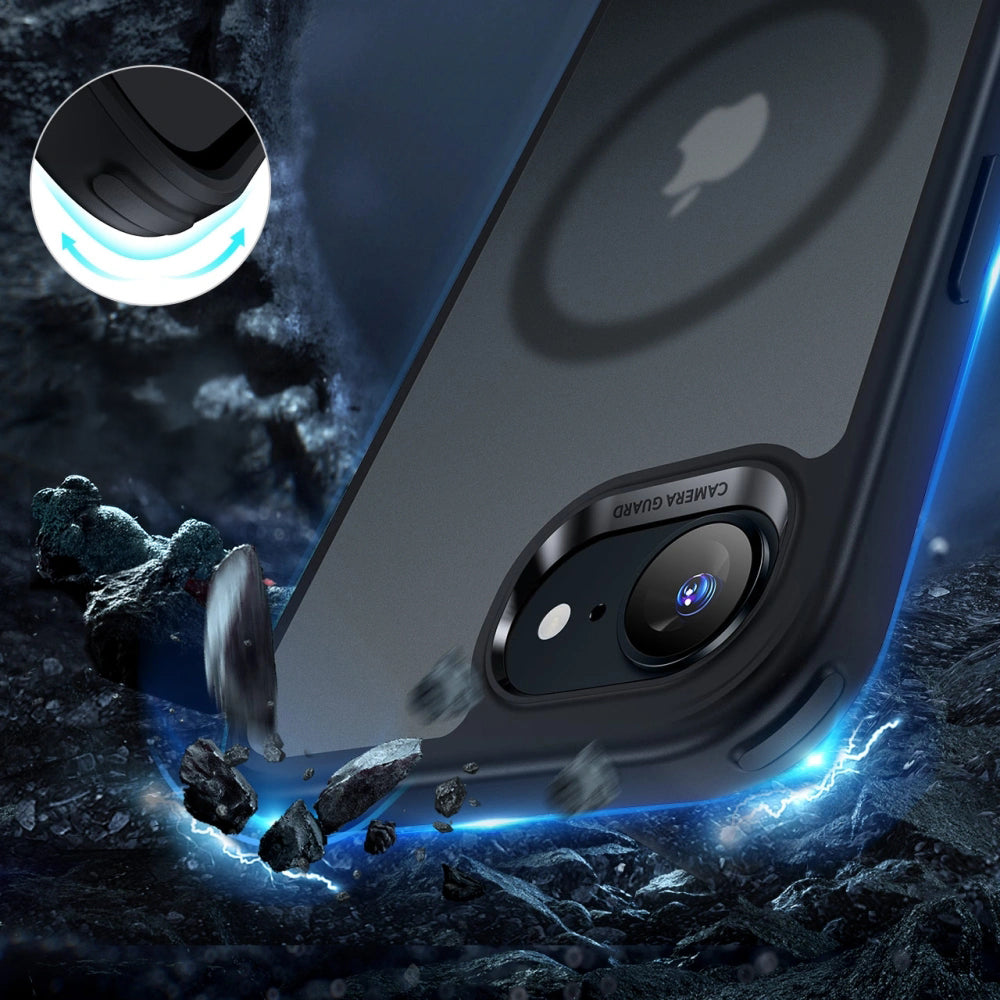 Handyhülle für iPhone 17e / 16e für MagSafe, ESR Classic Hybrid Halolock, Rauchige Schwarze