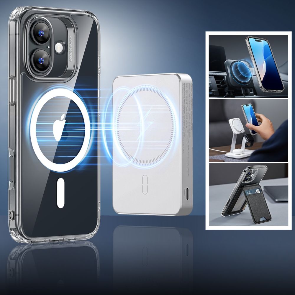 Handyhülle + Gehärtetes Glas für Bildschirm für iPhone 16 mit MagSafe, ESR Classic Hybrid HaloLock, Transparent