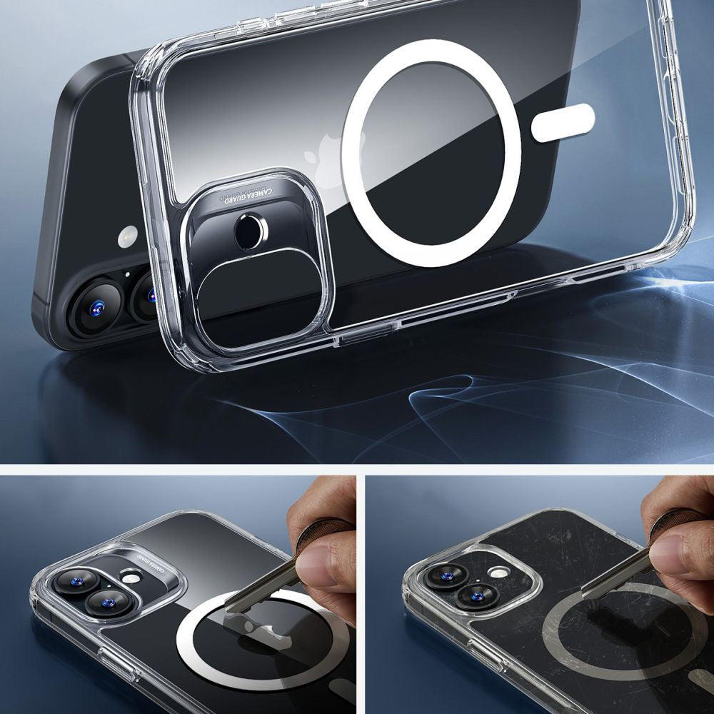 Handyhülle + Gehärtetes Glas für Bildschirm für iPhone 16 mit MagSafe, ESR Classic Hybrid HaloLock, Transparent