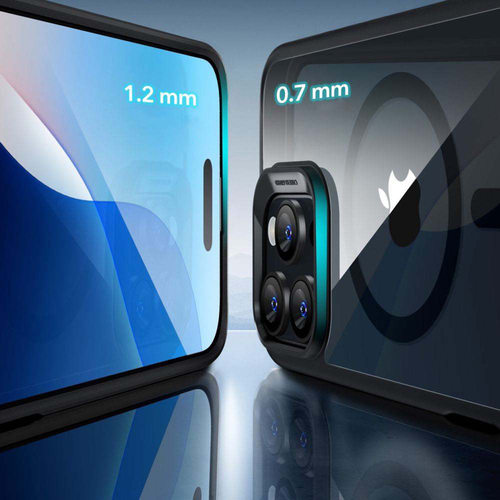Handyhülle + Gehärtetes Glas für Bildschirm für iPhone 16 Pro Max mit MagSafe, ESR Classic Hybrid HaloLock, Transparent-Schwarz