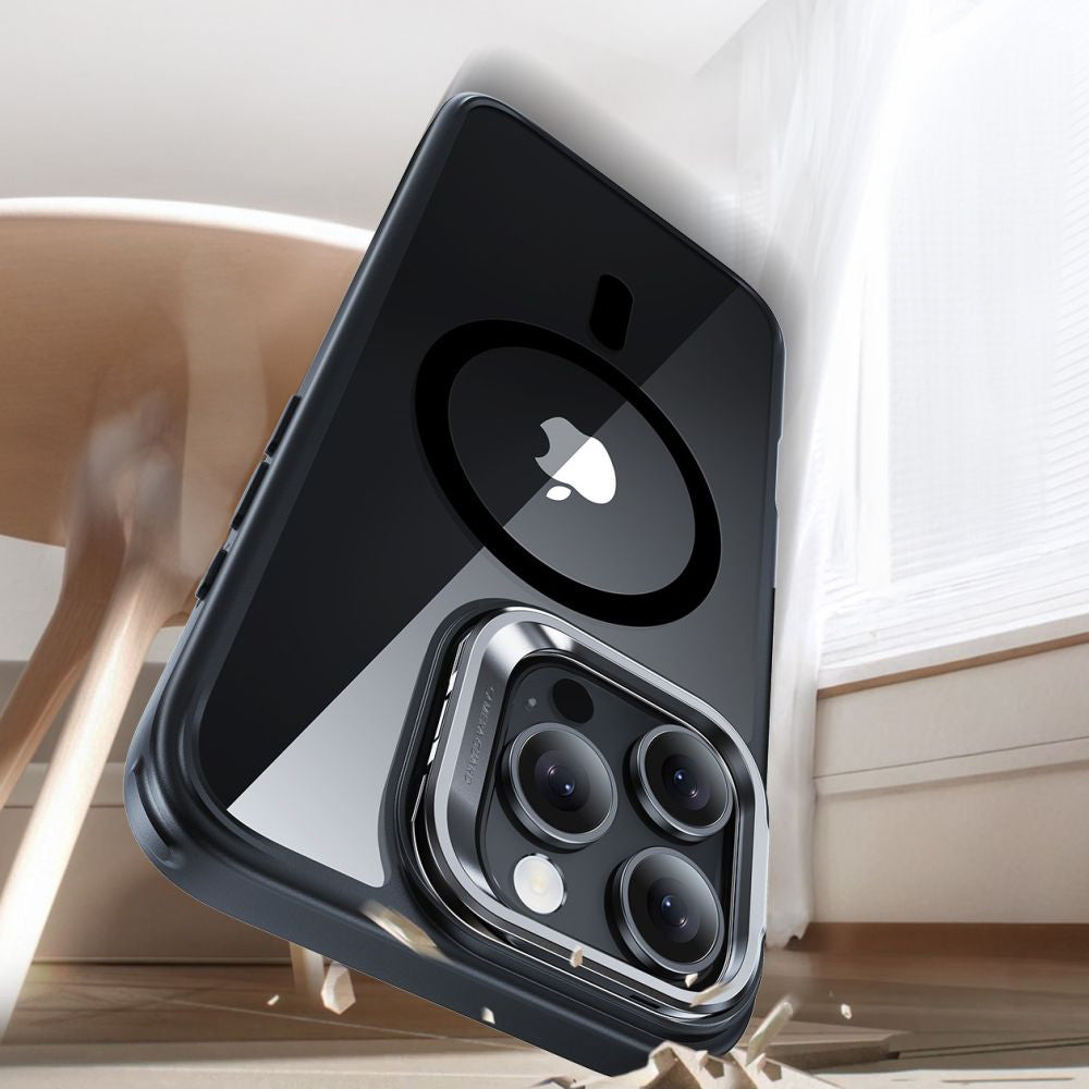 Handyhülle + Gehärtetes Glas für Bildschirm für iPhone 16 Pro, mit MagSafe, ESR Classic Hybrid Kickstand HaloLock, Transparent / Schwarz