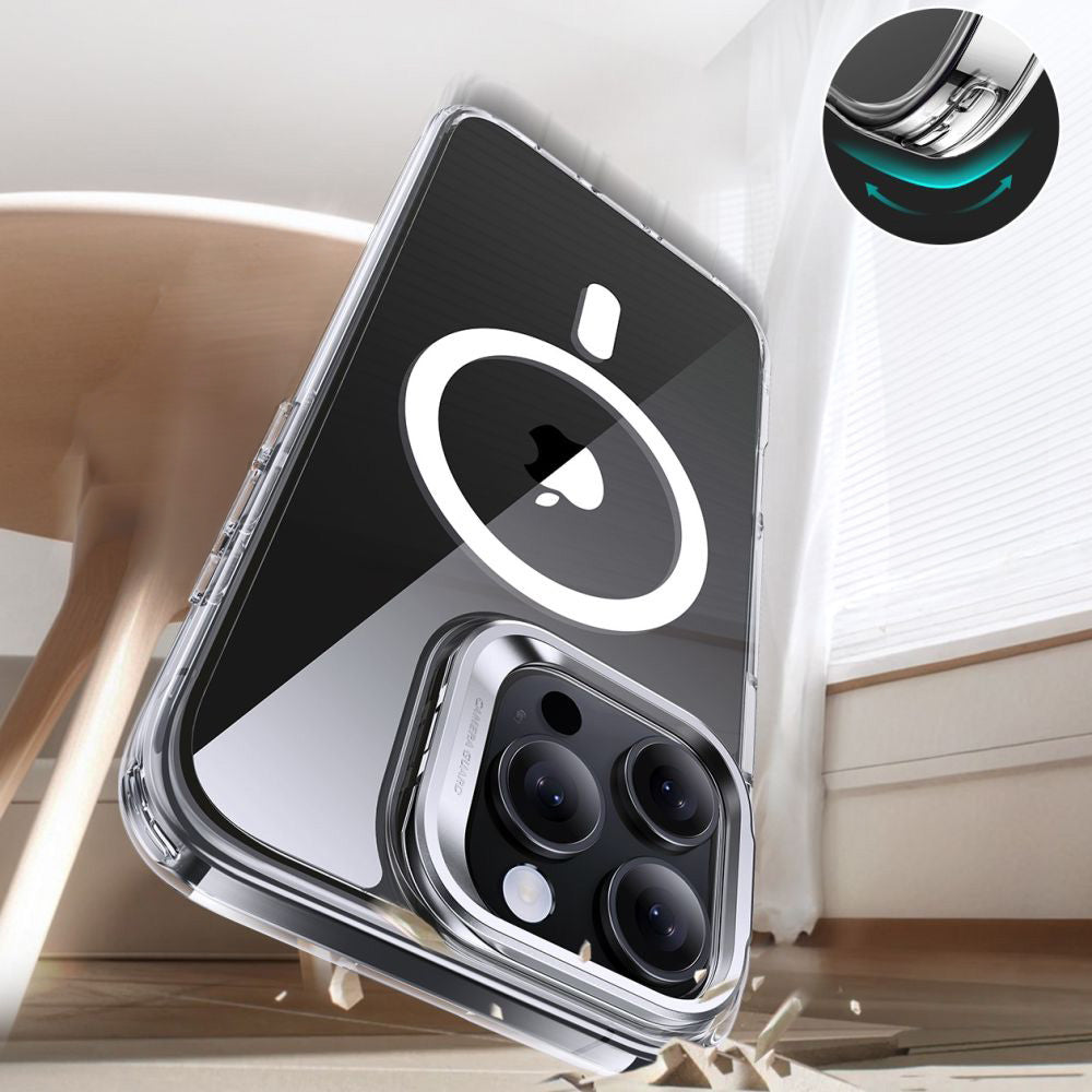 Handyhülle + Gehärtetes Glas für Bildschirm für iPhone 16 Pro Max mit MagSafe, ESR Classic Hybrid Kickstand HaloLock, Transparent