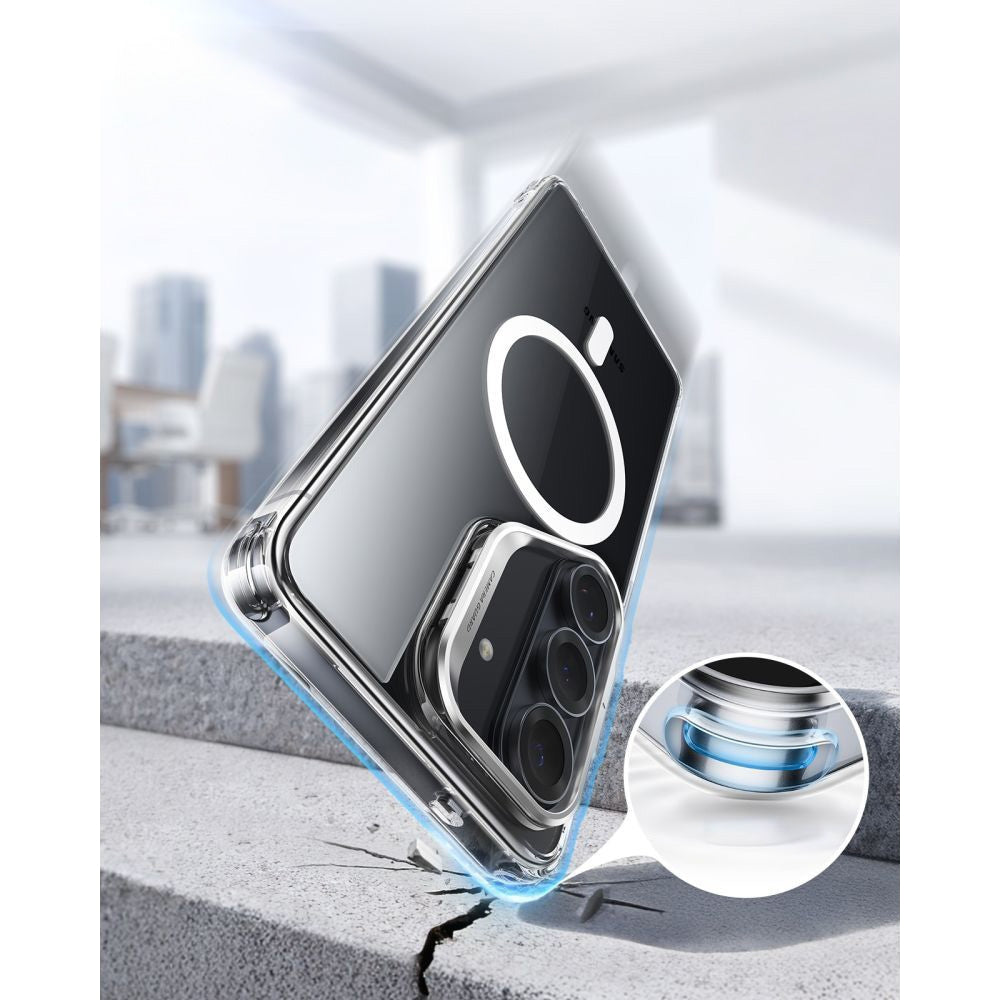 Handyhülle für Galaxy S26 Plus, ESR Classic Hybrid Kickstand mit MagSafe, Transparent und Silbern