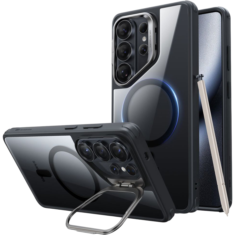 Handyhülle für Galaxy S26 Ultra, ESR Classic Hybrid Kickstand mit MagSafe, Transparent-Schwarz