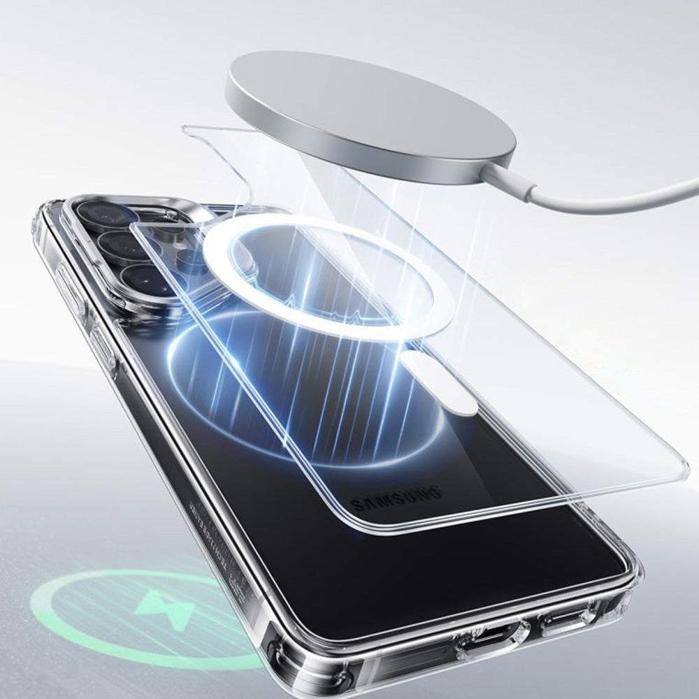 Handyhülle für Galaxy S26 Ultra, ESR Classic Hybrid Kickstand mit MagSafe, Transparent und Silbern
