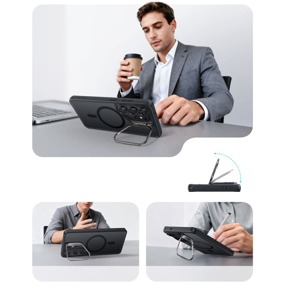 Handyhülle für Galaxy S26 Ultra, ESR Classic Hybrid Kickstand mit MagSafe, mattes Schwarz