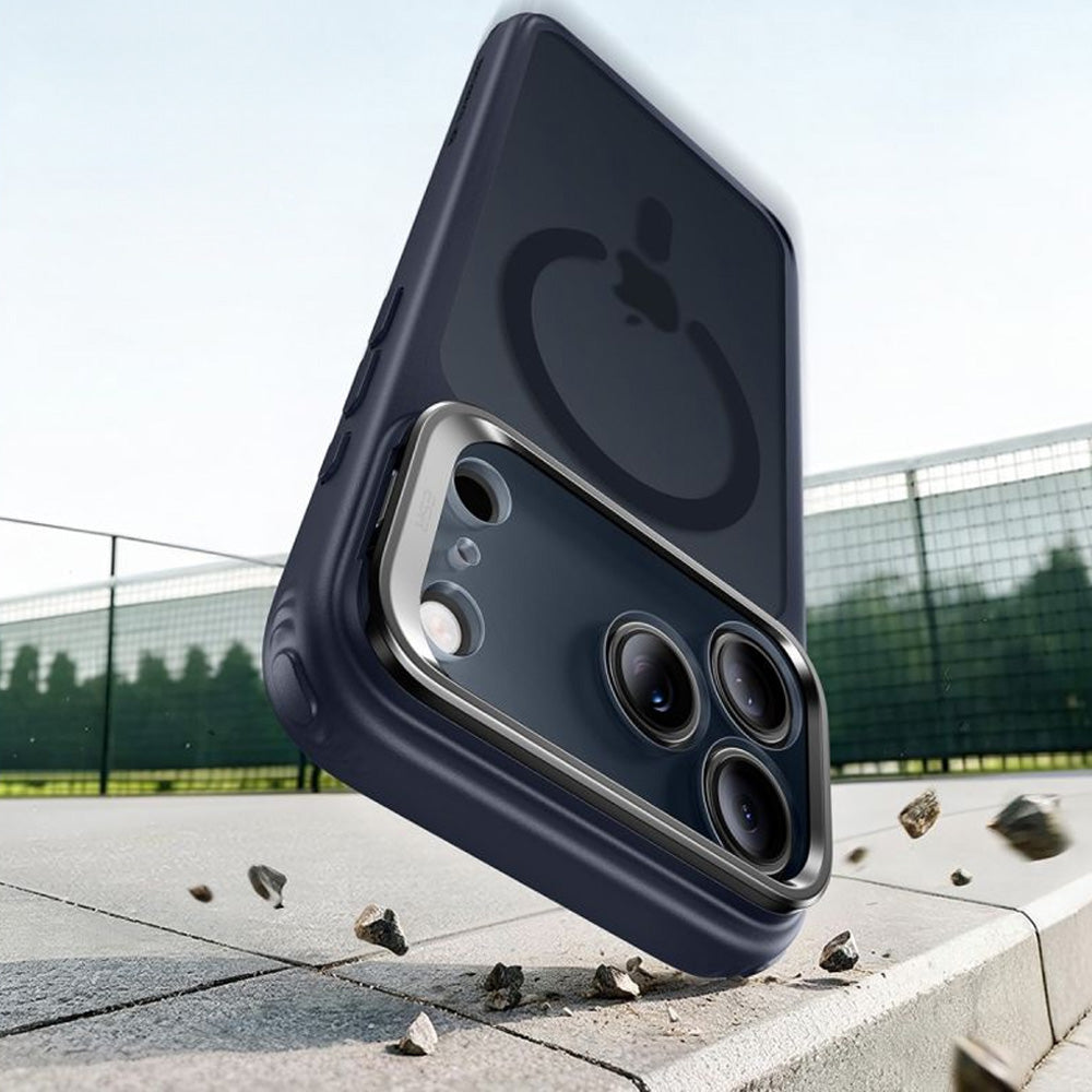 Handyhülle für iPhone 18 Pro / 17 Pro, ESR Classic Hybrid Kickstand mit MagSafe, Dunkelblau-Rauchfarben (4/6)