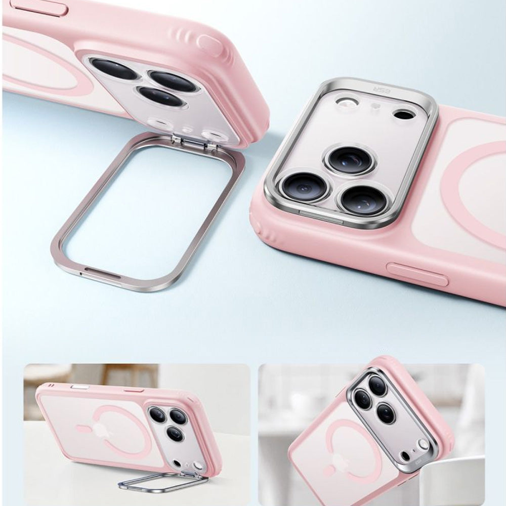 Handyhülle für iPhone 18 Pro / 17 Pro, ESR Classic Hybrid Kickstand mit MagSafe, Hellrosa-Rauchfarben (3/6)