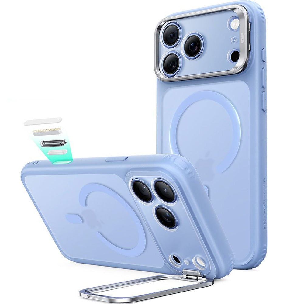 Handyhülle für iPhone 18 Pro Max / 17 Pro Max, ESR Classic Hybrid Kickstand mit MagSafe, Hellblau-Rauchfarben (2/6)