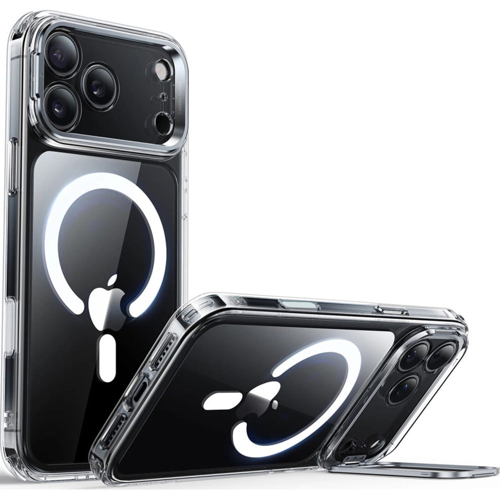 Handyhülle für iPhone 17 Pro, ESR Classic Hybrid Kickstand mit MagSafe, Transparent-Weiß
