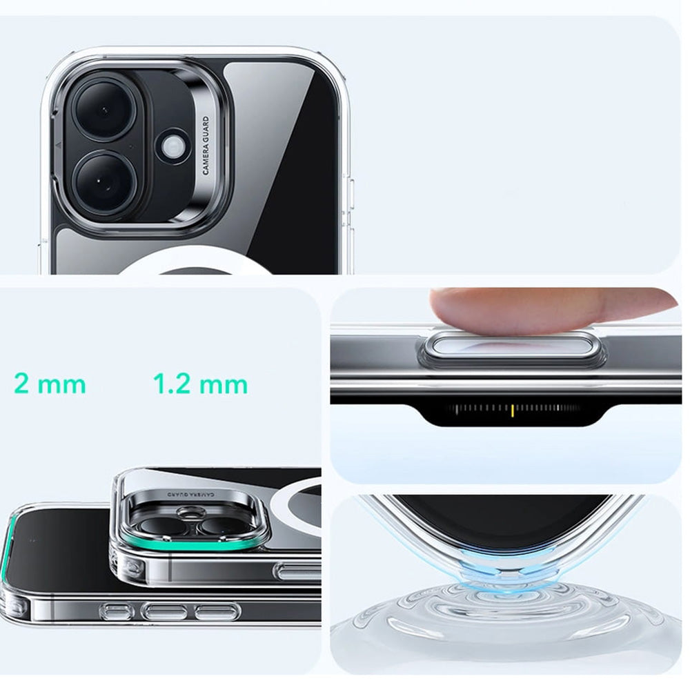 Handyhülle für iPhone 17, ESR Classic Hybrid Kickstand mit MagSafe, Transparent-Weiß