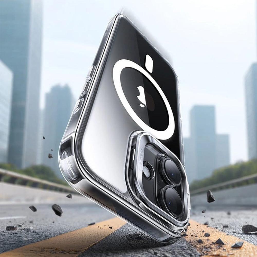 Handyhülle für iPhone 17, ESR Classic Hybrid Kickstand mit MagSafe, Transparent-Weiß