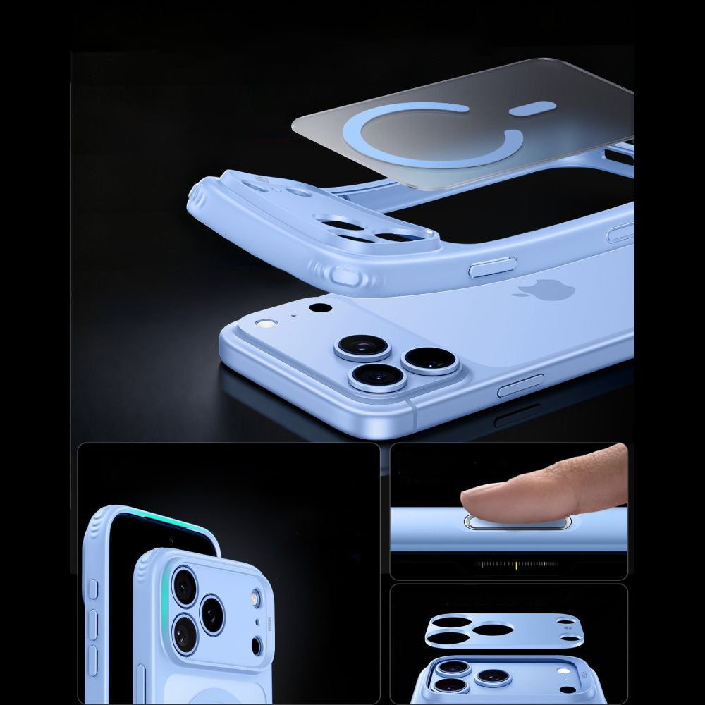 Handyhülle für iPhone 18 Pro / 17 Pro, ESR Classic Hybrid mit MagSafe, Hellblau-Rauchfarben (5/6)