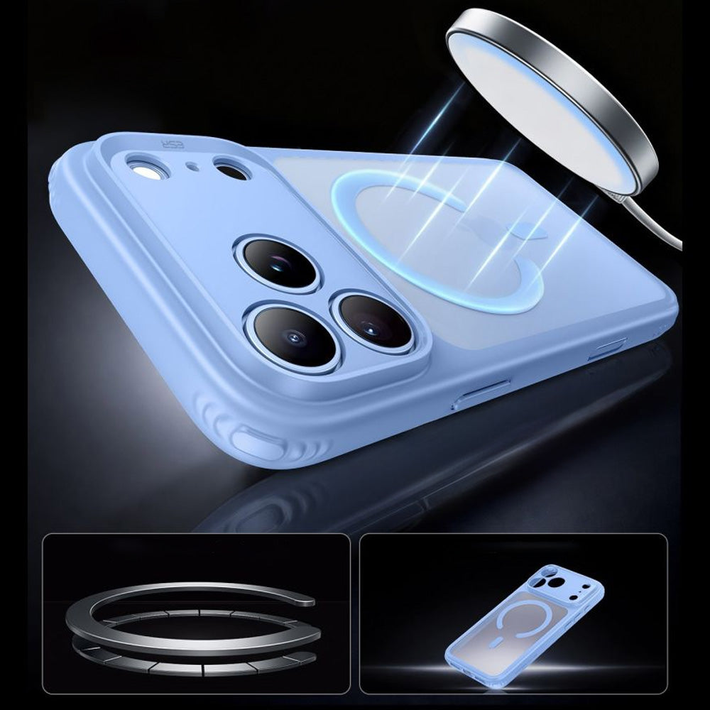 Handyhülle für iPhone 18 Pro / 17 Pro, ESR Classic Hybrid mit MagSafe, Hellblau-Rauchfarben (6/6)