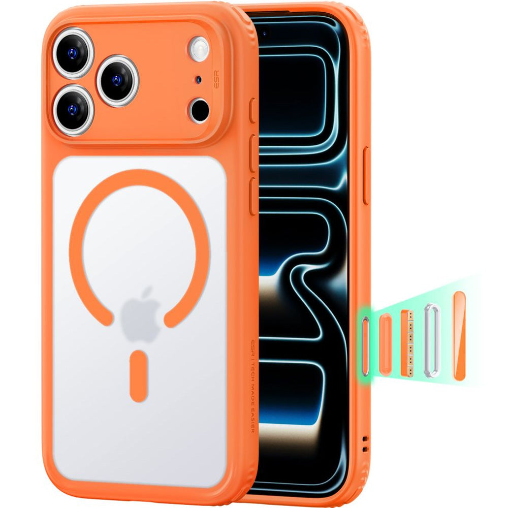 Handyhülle für iPhone 18 Pro / 17 Pro, ESR Classic Hybrid mit MagSafe, Orange-Rauchfarben (1/6)