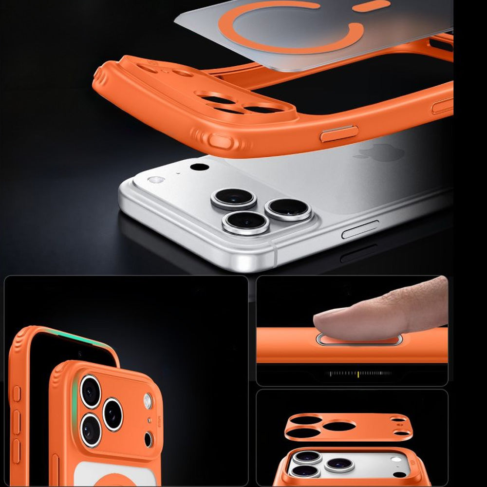 Handyhülle für iPhone 18 Pro / 17 Pro, ESR Classic Hybrid mit MagSafe, Orange-Rauchfarben (5/6)