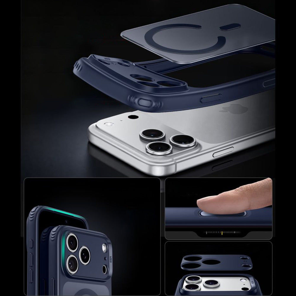 Handyhülle für iPhone 18 Pro Max / 17 Pro Max, ESR Classic Hybrid mit MagSafe, Dunkelblau-Rauchfarben (5/6)