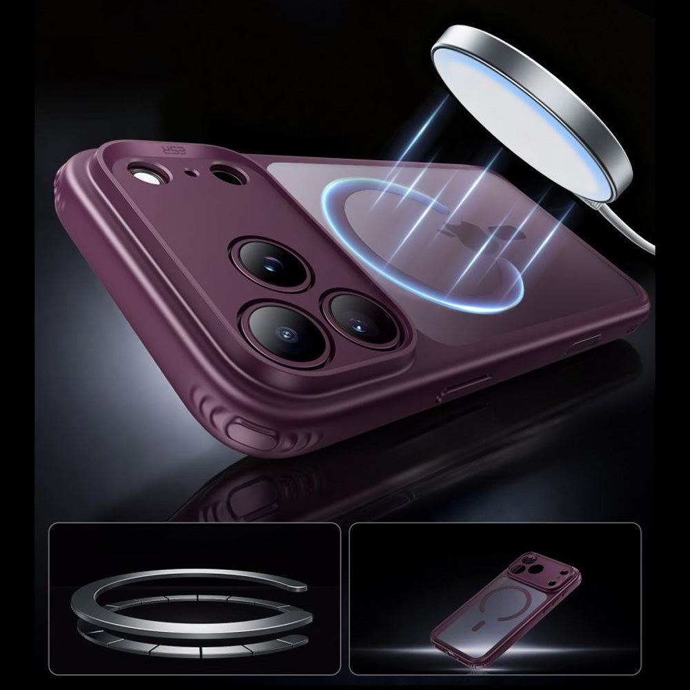Handyhülle für iPhone 18 Pro Max / 17 Pro Max, ESR Classic Hybrid mit MagSafe, Burgunderrot-Rauchfarben (6/6)