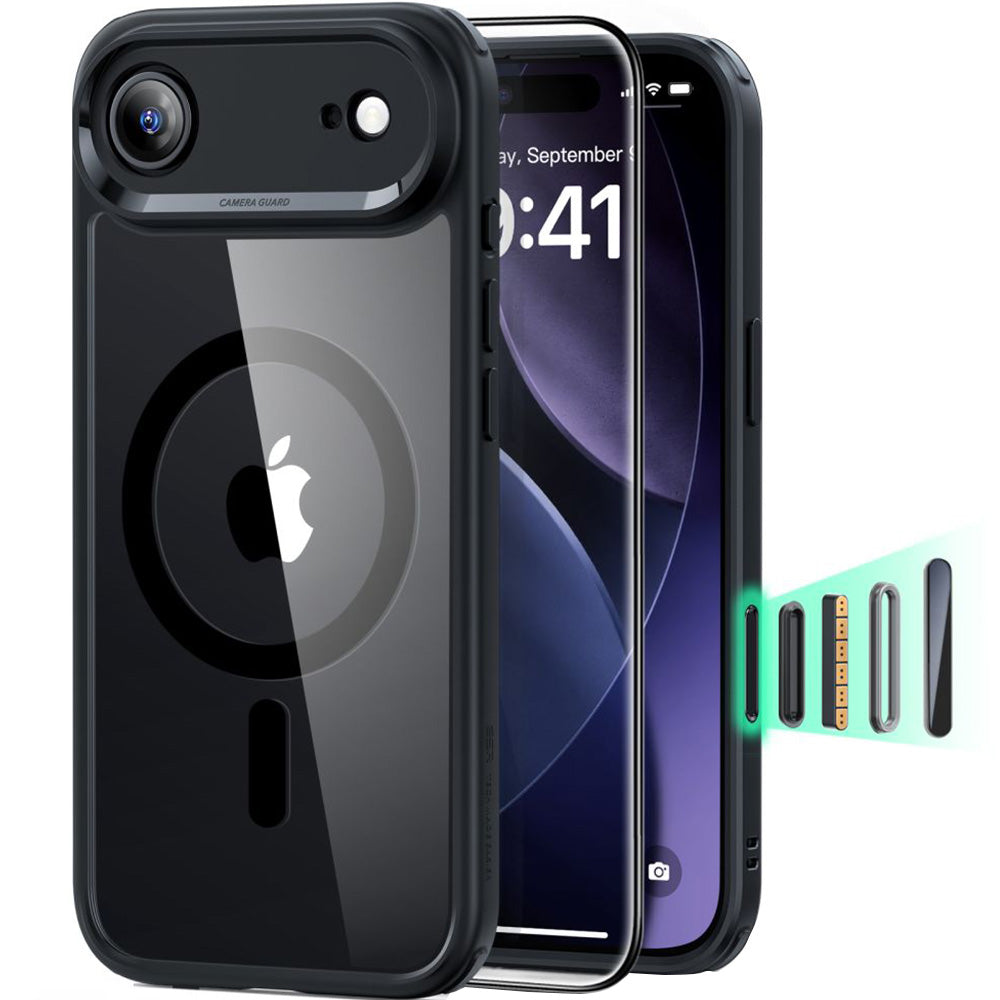 Set Handyhülle, Glas für iPhone Air, ESR Classic Hybrid mit MagSafe & Tempered Glass, Schwarz und Transparent