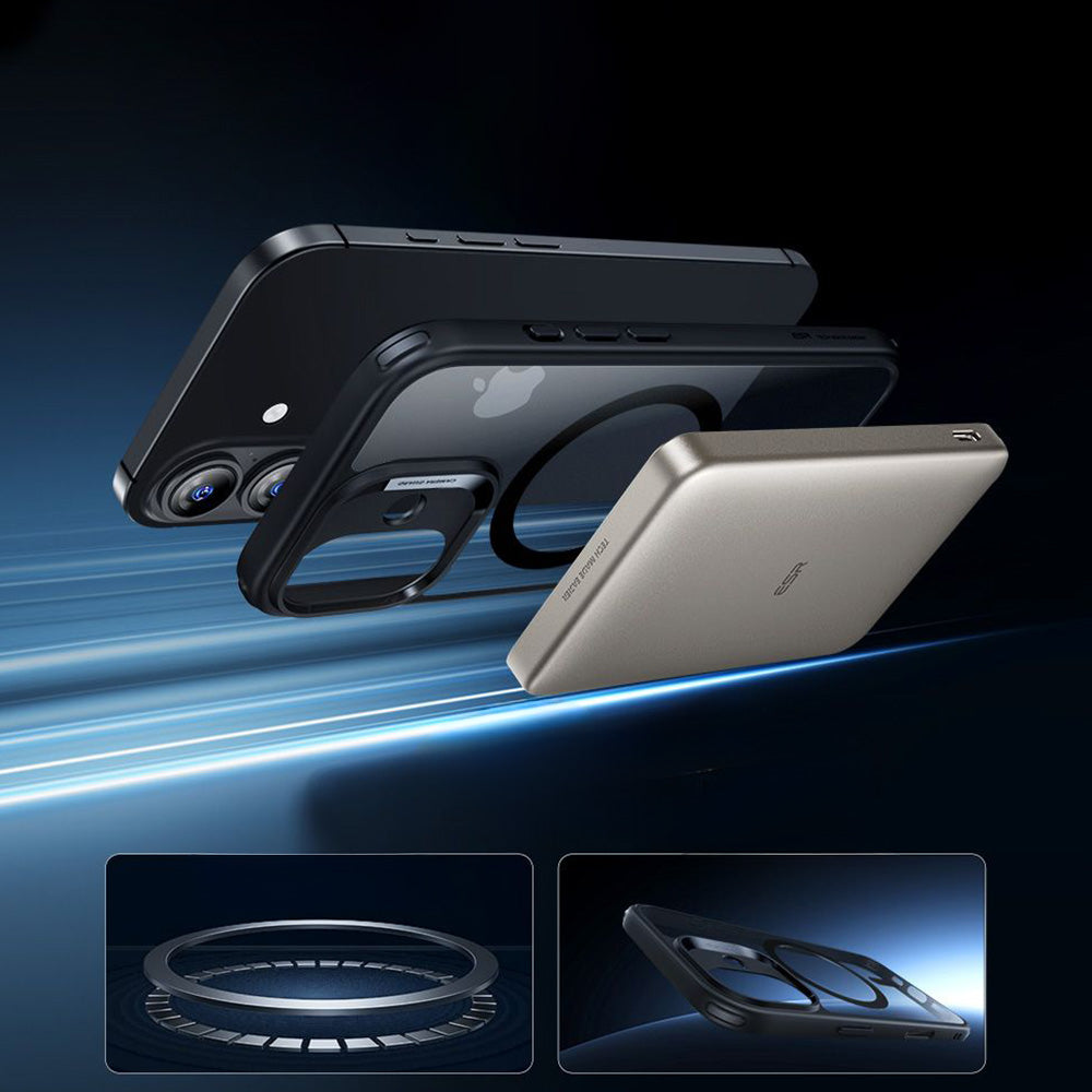 Set Handyhülle, Glas für iPhone 17, ESR Classic Hybrid mit MagSafe & Tempered Glass, Schwarz und Transparent