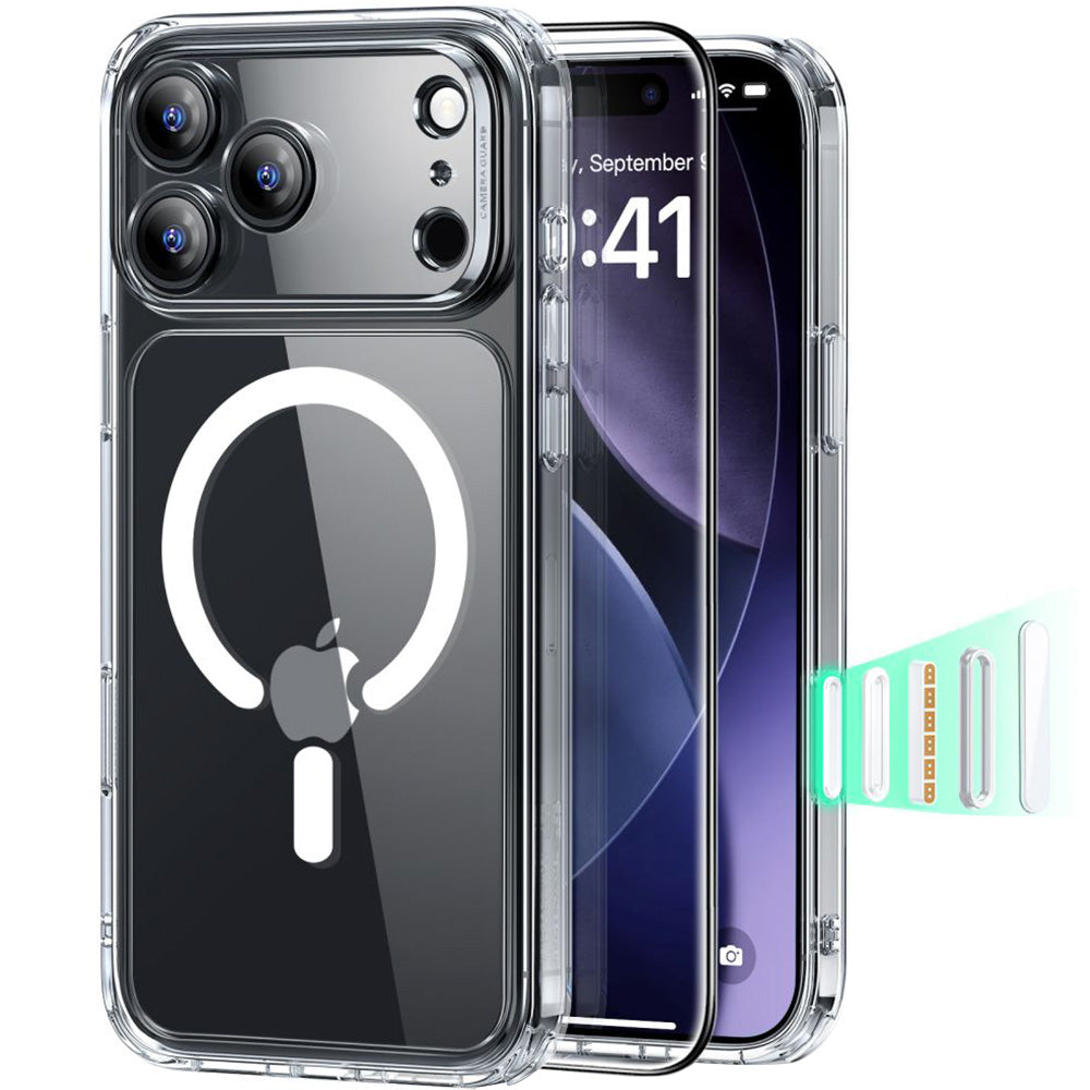 Set Handyhülle, Glas für iPhone 17 Pro, ESR Classic Hybrid mit MagSafe & Tempered Glass, Transparent