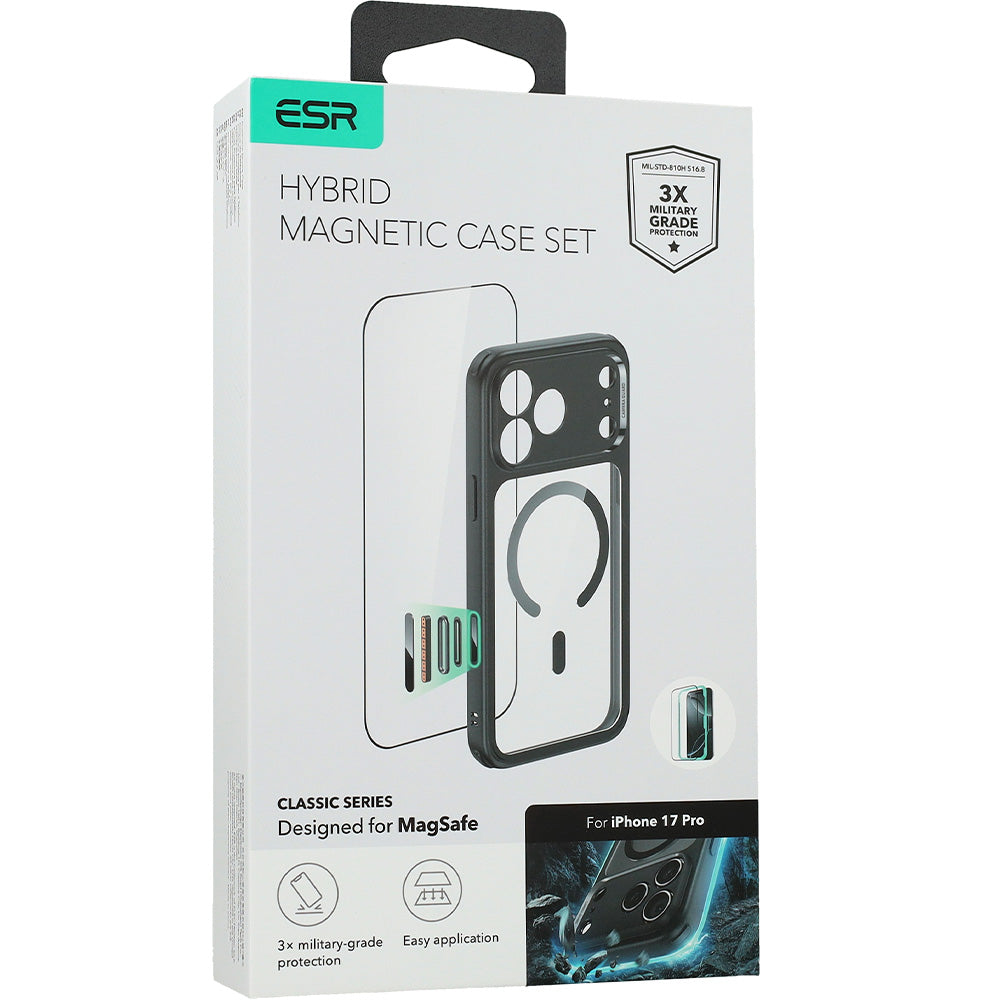 Set Handyhülle, Glas für iPhone 17 Pro, ESR Classic Hybrid mit MagSafe