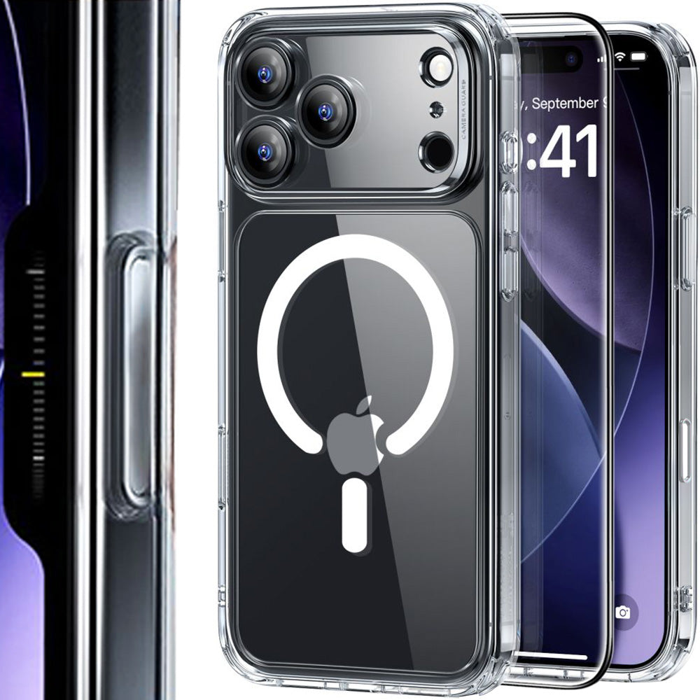 Set Handyhülle, Glas für iPhone 17 Pro Max, ESR Classic Hybrid mit MagSafe & Tempered Glass, Transparent