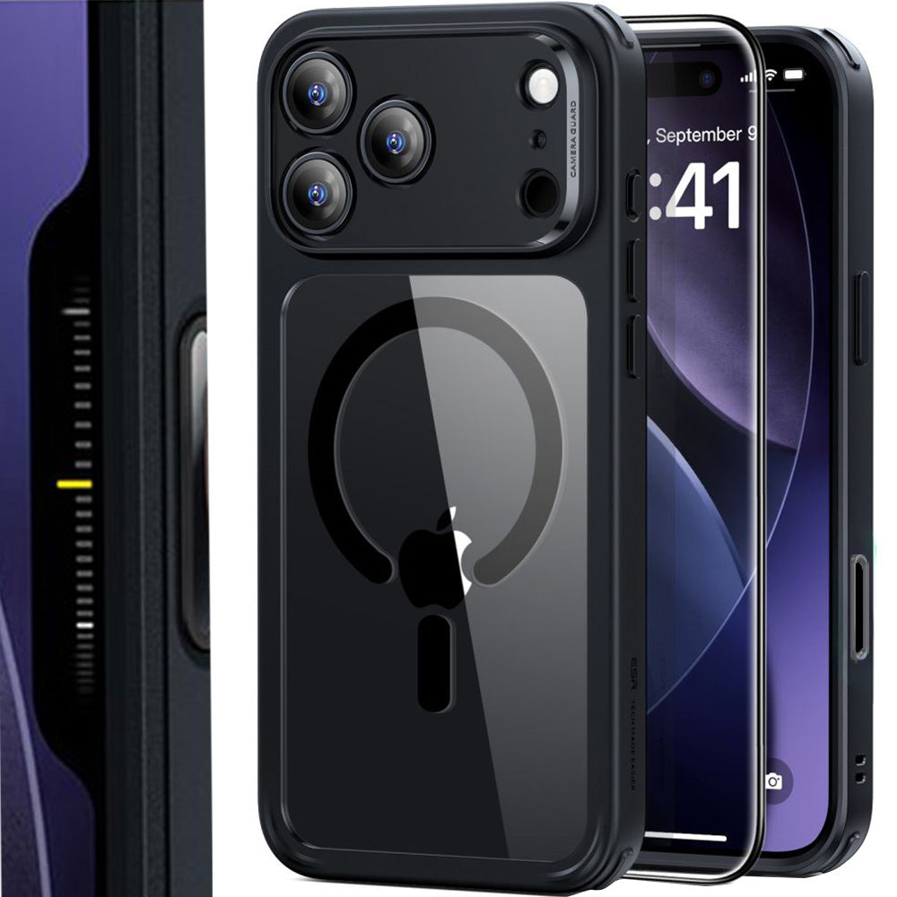 Set Handyhülle, Glas für iPhone 17 Pro Max, ESR Classic Hybrid mit MagSafe & Tempered Glass, Schwarz und Transparent