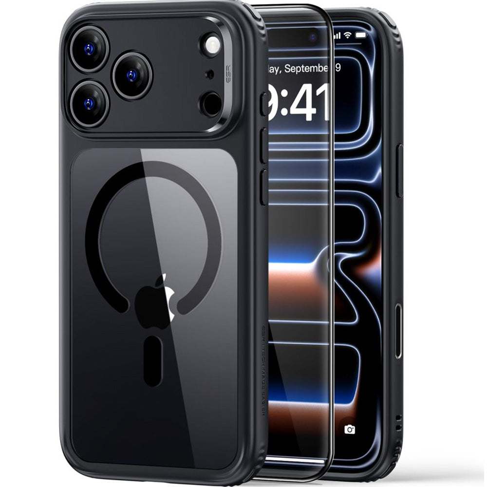 Set: Handyhülle, Glas für iPhone 18 Pro / 17 Pro, ESR Classic Hybrid mit MagSafe & Tempered Glass, Transparent-Schwarz (1/5)