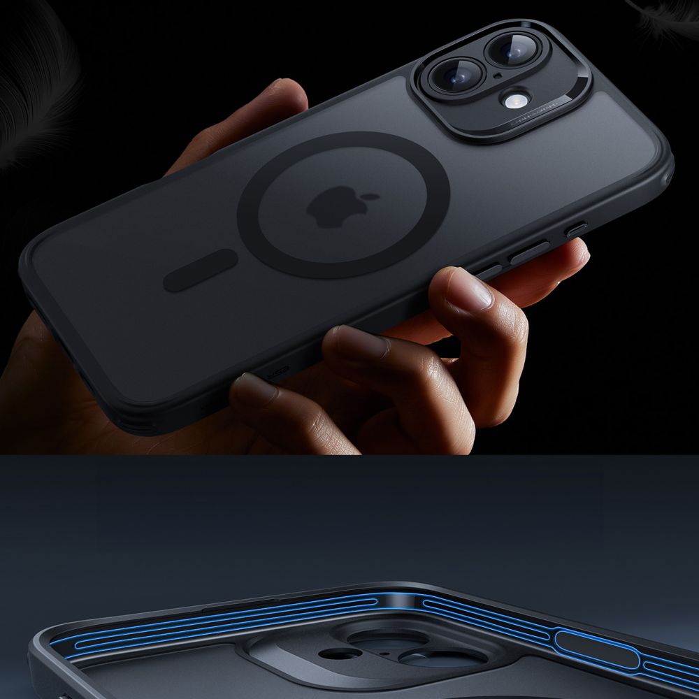 Handyhülle und Gehärtetes Glas für Bildschirm für iPhone 16, ESR Classic Pro Set HaloLock für MagSafe, Durchscheinend-Schwarz