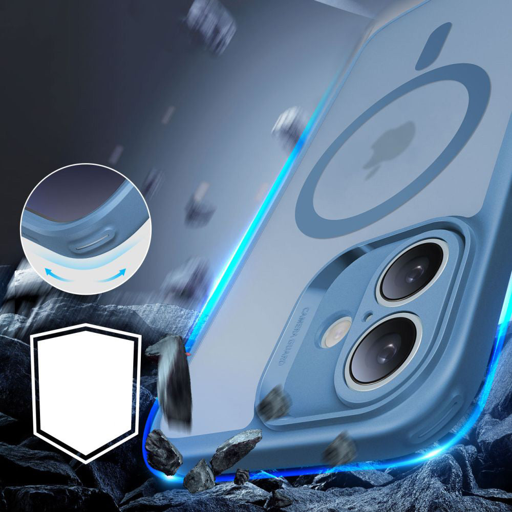 Handyhülle und Gehärtetes Glas für Bildschirm für iPhone 16, ESR Classic Pro Set HaloLock für MagSafe, Durchscheinend-Blau