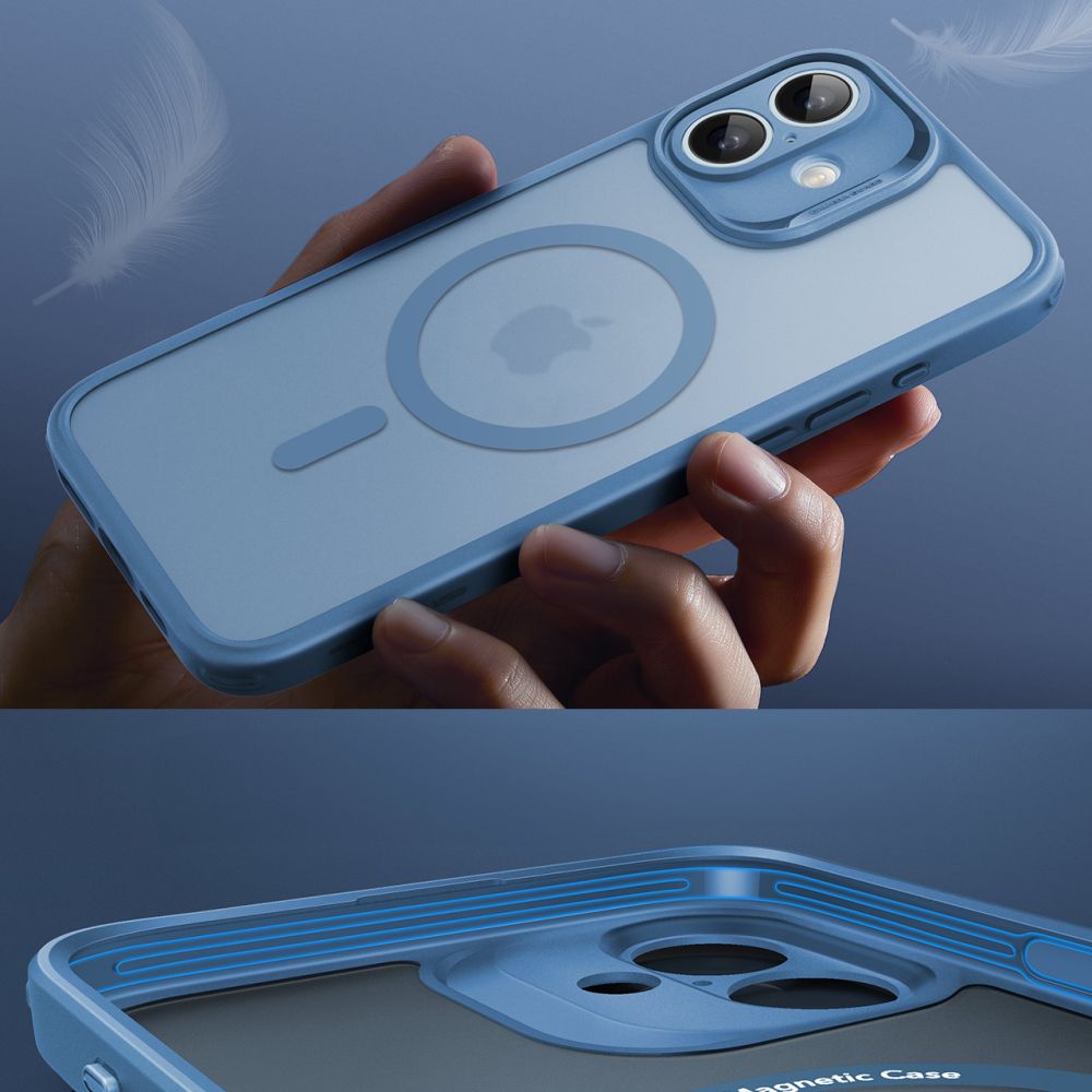 Handyhülle und Gehärtetes Glas für Bildschirm für iPhone 16, ESR Classic Pro Set HaloLock für MagSafe, Durchscheinend-Blau