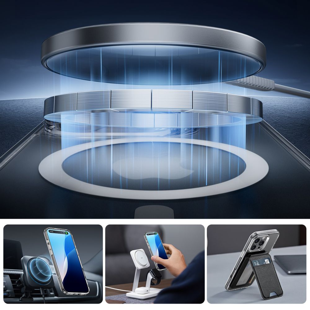 Handyhülle und Gehärtetes Glas für Bildschirm für iPhone 16 Pro Max, ESR Classic Pro Set HaloLock für MagSafe, Transparent