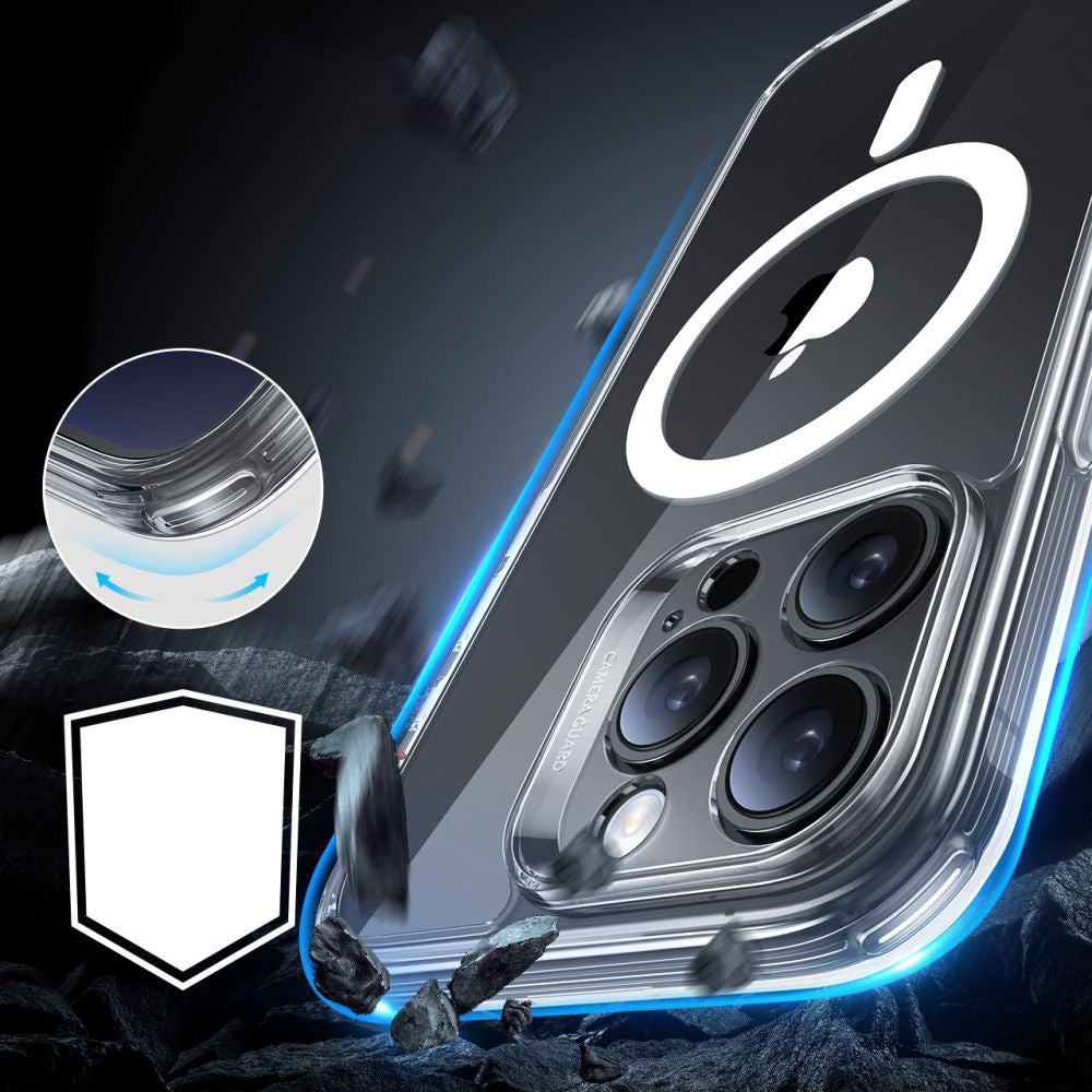 Handyhülle und Gehärtetes Glas für Bildschirm für iPhone 16 Pro Max, ESR Classic Pro Set HaloLock für MagSafe, Transparent