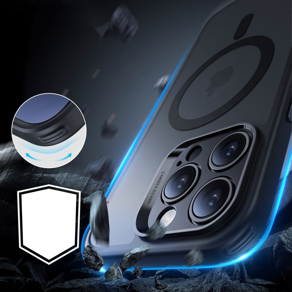 Handyhülle und Gehärtetes Glas für Bildschirm für iPhone 16 Pro Max, ESR Classic Pro Set HaloLock für MagSafe, Durchscheinend-Schwarz